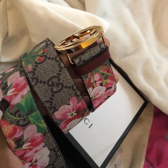 gucci floral belt